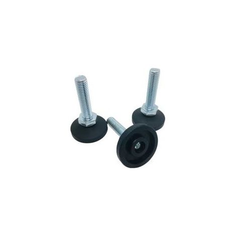 Lot de 4 pièce - Pieds Patins Ronds Anti-Vibrations Isolation - Filetage M10 - ØΦ38-M1040mm - en Caoutchouc et Acier H158 (1/5)
