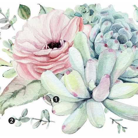 Sticker Mural Sublime Aquarelle Florale (1/5)