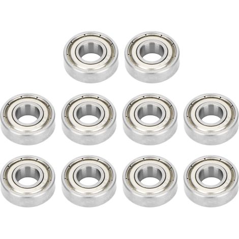 10 roulements à billes à gorge profonde haute vitesse, double étanchéité, radiaux, 698Z, diamètre intérieur 8 mm, diamètre extérieur 19 mm, épaisseur 6 mm (1/5)