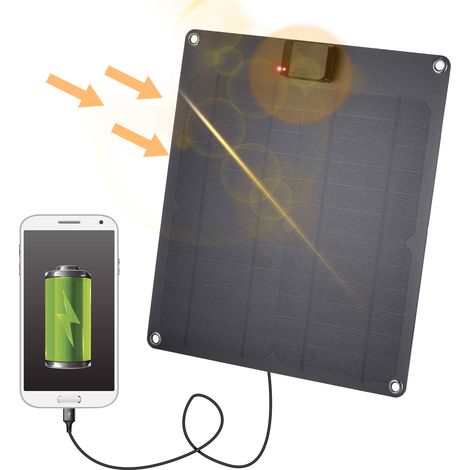 Chargeur de puissance mobile de panneau de charge solaire de téléphone portable extérieur de silicium monocristallin (1/5)