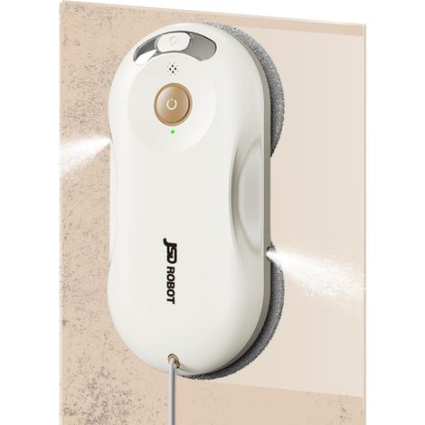 T30 Robot Laveur de Vitre,Aspiration 5500 Pa,Double Pulvérisation,Silencieux,Ultra-Mince 6,05 cm,Intelligente Navigation, Protection Multiple,Nettoyeur vitre Intérieur/Extérieur (Blanc/Or) (1/5)