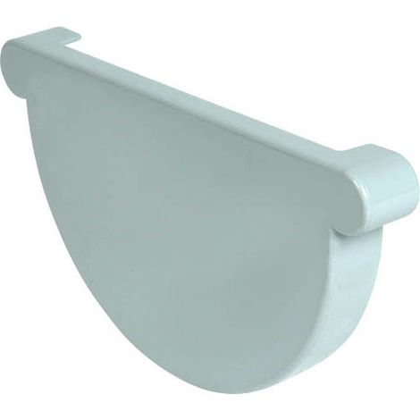 Fond symétrique gouttière à coller 33mm en PVC gris – Raccord gouttière pour profilé 1/2 ronde – Certifié ISO9001 (1/4)