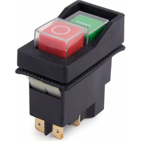 Interruptor de arranque/parada KJD17 KLD28 de 4 pines, 250 V, IP55, 2 pines, apto para máquinas de taller (gestionado por Amazon)
