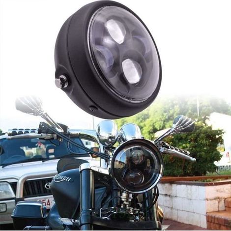 Phare LED Moto Avant 16cm/6.5\" LED Lampe 12v Rond Aluminum (1/3)