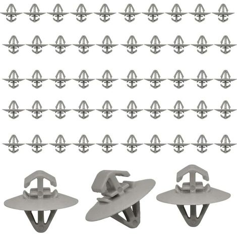 Confezione da 50 clip di ricambio in plastica resistente per il rivestimento del pannello laterale della portiera di Vauxhall Vivaro, Renault, Nissan, Opel e Iveco. (1/4)