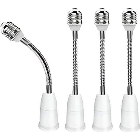 CSPARKV 195mm 4 Pièces E27 à E27 Prolongateur, Adaptateur Lampe D’extension, Rallonge des Ampoul, Conversion D'interface pour Ampoules Et éclairage