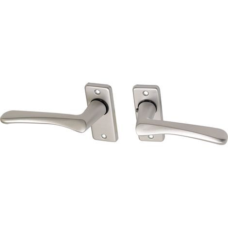 Poignée de porte sur rosace aluminium rectangulaire modèle