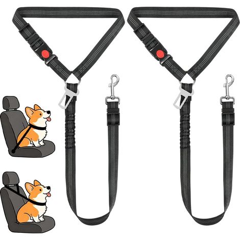 Nylon Dog Safety Belt, 2 x Adjustable Dog Car Safety Belt (1/5)