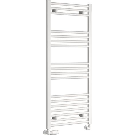 Reina Capo Straight Heated Towel Rail 1200mm H x 600mm W - White (1/5)