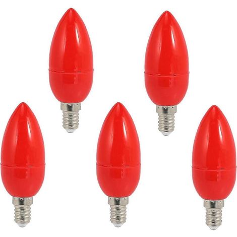 Confezione da 5 lampadine a LED con una candela rossa, lampada, porta felicità, lampadine a risparmio energetico, attacco E14 (1/5)