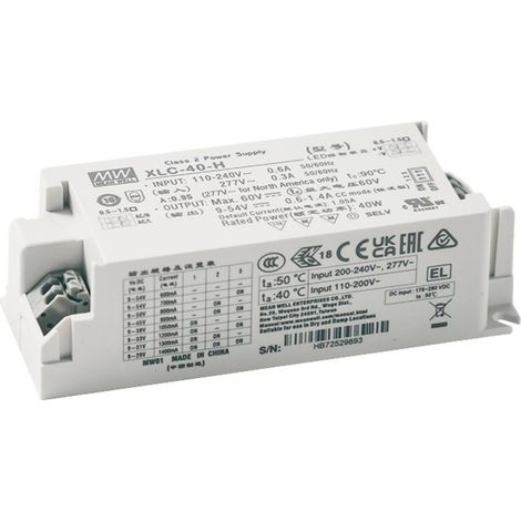[NEUWERTIG] B-Ware Mean Well Led Treiber Netzteil Xlc 40 H Led Stromversorgung 40 W 9 54 V 1 St