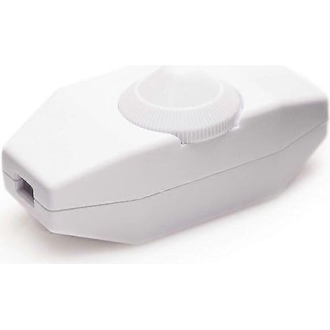 Variateur de lumière, interrupteur rotatif avec fil blanc 220-230 V, bouton-poussoir pour LED à intensité variable (1/4)