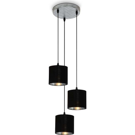 Lámpara colgante de techo 3xE14 Negro Plata Comedor Sala de estar Dormitorio Isla (1/5)