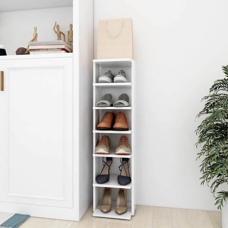 vidaXL Zapatero madera contrachapada blanco 27,5x27x102 cm (1/5)