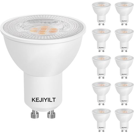 Lot de 10 Ampoule LED GU10, 7W Équivalent 65W Halogene, 4000K Blanc Neutre, 650LM, 40° Large Faisceau, Dimmable, MR16 Ampoule Spot, pour Lumières Encastrées, Feux de Piste, Downlights (1/5)
