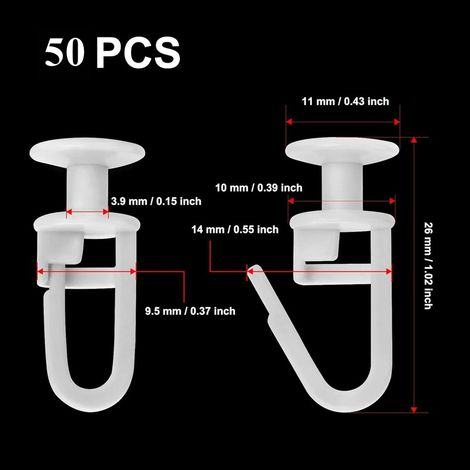 Ensemble de 50 poulies filetées pour rideaux Nano (4 poulies)