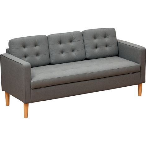 Compact Modern 3-Seater Sofa with Hidden Storage,169cm Tufted Cotton Couch with Wooden Legs in Grey for Living Room优化版 (1/5)