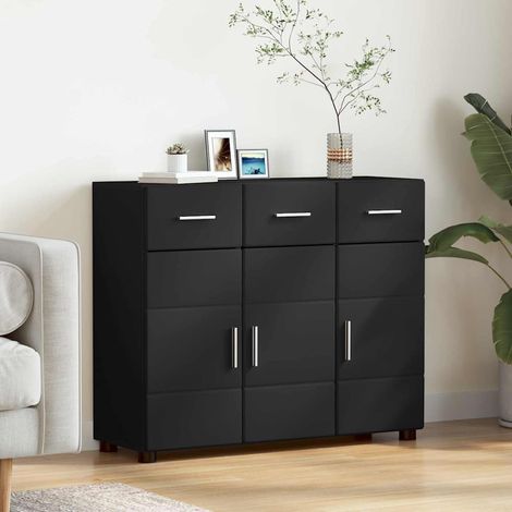 Sideboard FLORIN Schwarz 88,5 x 30,5 x 73 cm Holzwerkstoff (1/5)