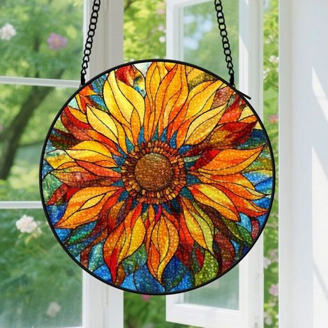12.5cm Attrape-soleil en vitrail – Décoration pour fenêtres intérieures – Idée cadeau pour Noël, fête des Mères ou anniversaire – Cadeau pour femmes, maman, ou échange de cadeaux (1/5)