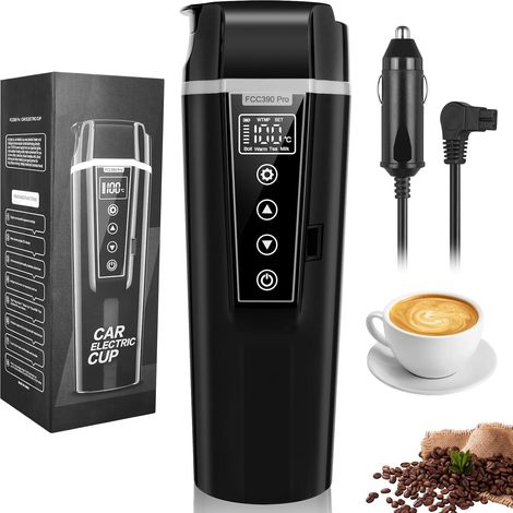 Bouilloire voiture, Tasse chauffante voyage électrique, chauffe-eau portable 400 ml, gemäßigte Temperatur à 40 à 100 °C, chauffe-café pour voiture (1/5)