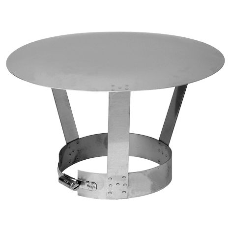 Simple paroi inox 0,6 mm - Chapeau anti-pluie 180 mm (1/2)
