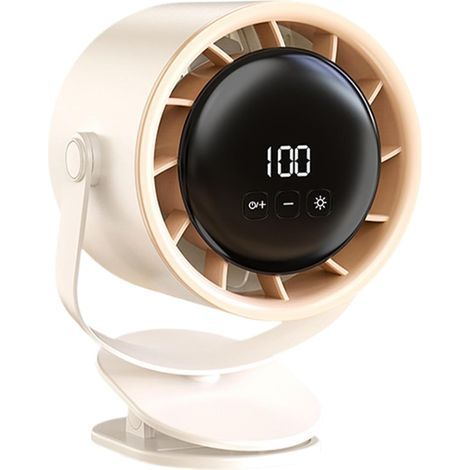 Ventilateur à pince pour voiture, ventilateur à pince pour chambre, petit chariot de bureau avec 100 vitesses - Souffleur d'air à turbine rechargeable pour bibliothèque, 16,5 x 13,5 x 20,5 cm (1/5)