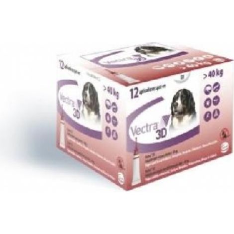 CEVA Pipetas Antiparasitarias VECTRA 3D PERROS GIGANTES +40 kg, 12 pipetas