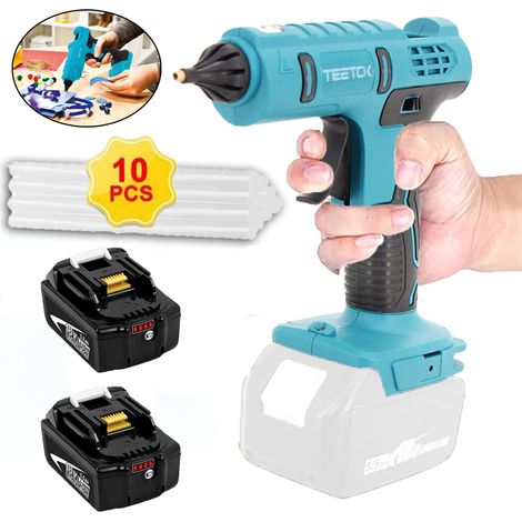 Pistolet à colle,Pistolet à colle sans fil, remplace le pistolet thermofusible sans fil 18 V au lithium anti-goutte + 10 bâtons de colle 11 mm pour les réparations artisanales + 2x batterie 5500mAh (s (1/5)