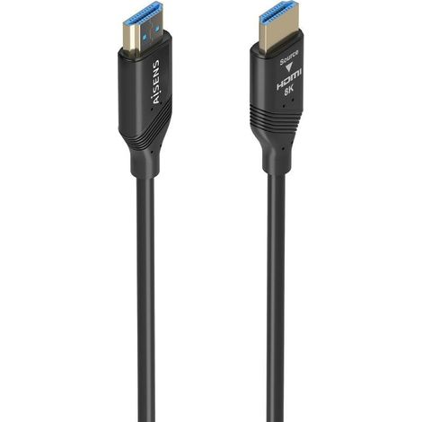 AISENS - A153-0935 - CABLE HDMI V2.1 AOC ULTRA ALTA VELOCIDAD/HEC 8K@60HZ 4K@120HZ 4:4:4 48GBPS, A/M-A/M, NEGRO, 20M