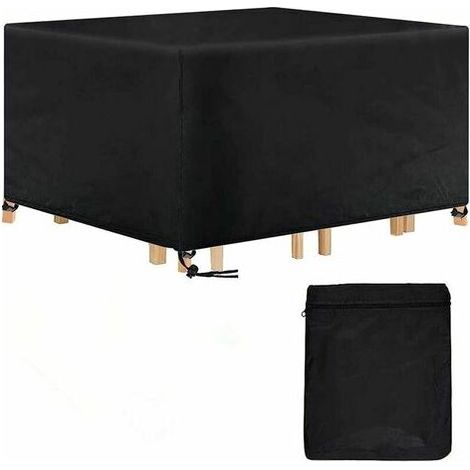 Housse de Table Jardin Rectangulaire Housse Salon de Jardin Imperméable, 420D Anti-UV Housse de Protection Salon Bache Table Exterieur, 180x120x74cm