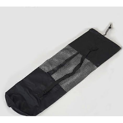 Sac de transport pour tapis de yoga en nylon mesh avec sangle centrale réglable pour Pilates, fitness et musculation. (1/4)