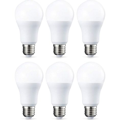 Lot de 6 ampoules LED Culot à vis E27 10 W (equivalent 75 W) Blanc chaud Intensité non variable (1/5)