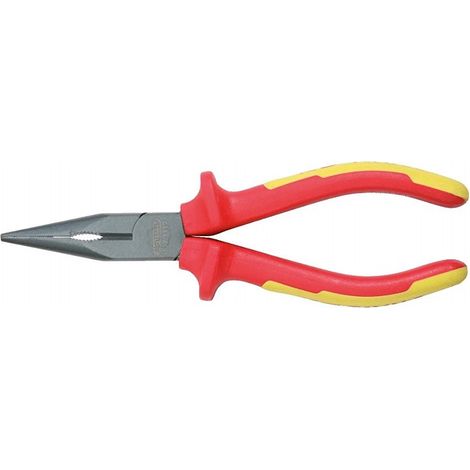 Pinza con naso semitondo, lunghezza isolata 1000V KS TOOLS impugnatura bicomponente - 117.1117