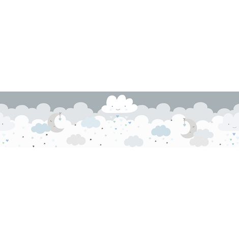 Frise enfant nuages et ciel Frise murale pour chambre d'enfant Frise papier peint idéale pour une chambre de petit garçon (1/5)