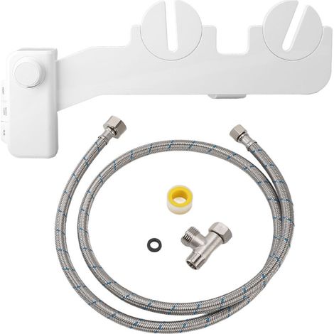 Bidet Attachement auto-nettoyant Pression d'eau réglable Double buse Ultra Slim Bouton Contrôle de la toilette Siège 3/8 pouces Standard européen (1/5)