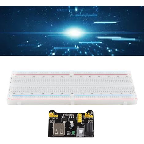 Module d'alimentation MB-102 pour plaque d'essai 830 trous + plaque d'essai 830 trous + câble pour plaque d'essai 65 mm (noir) (1/5)