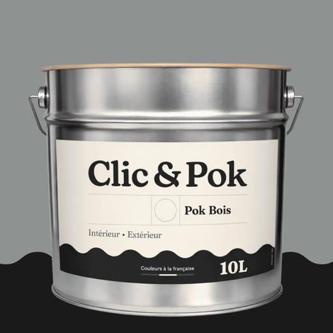 Peinture Bois Extérieur – POK BOIS - 10L - RAL 7042 - Gris signalisation A- Résistante aux intempéries - Ne s'écaille pas