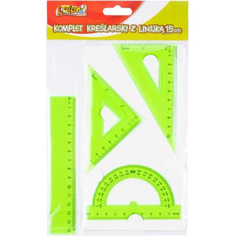 Zeichenset mit Lineal 15 cm grüner Penmate