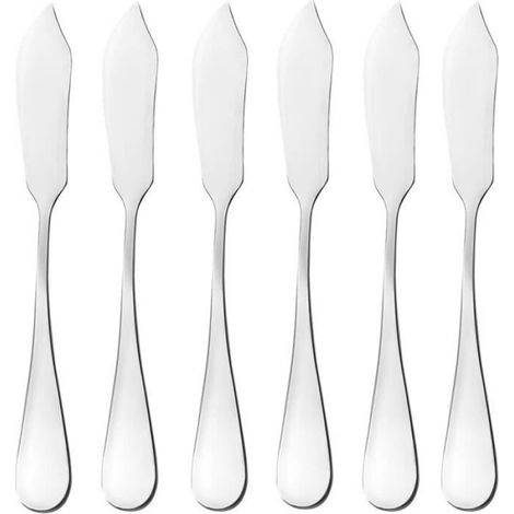 Couteau à Beurre - - Mini - Inoxydable - 6 pièces - Argent (1/4)