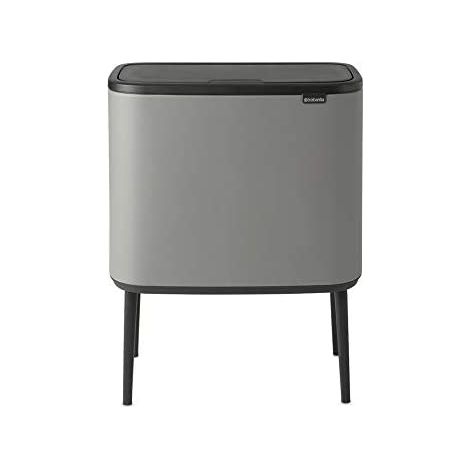 Brabantia afvalemmer Bo TouchBin Mineral Concrete Grey, 3 x 11 L (1/5)