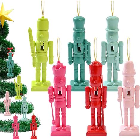 Ornements de Noël Casse-Noisette, Figurines en Bois Casse-Noisette Figurines en Bois Casse-Noisette de Noël - Figurines de Casse-Noisette de noël en Bois, pour Porte de Table, Maison (1/5)