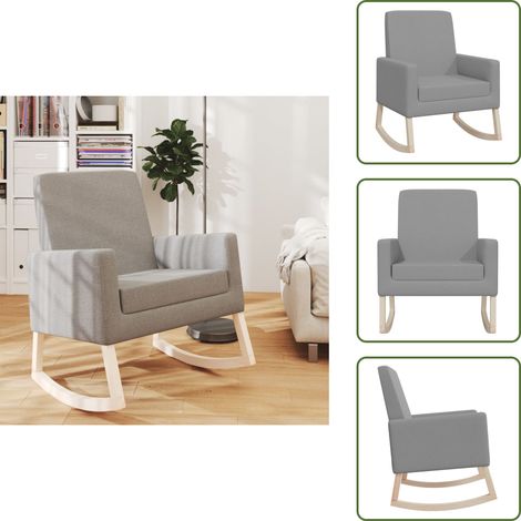 Silla de lectura - vidaXL Silla mecedora de tela gris claro - Silla de descanso