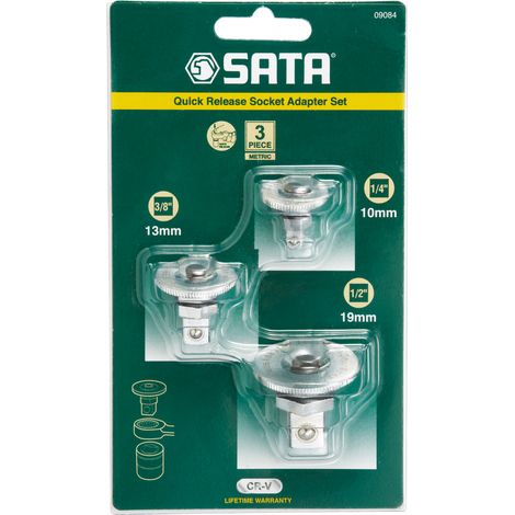 Adaptateur Ratchet Ring-Mouth Set 3-pcs. 1/4, 3/8, 1/2"