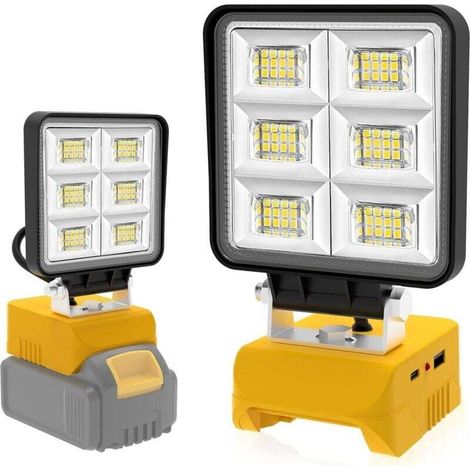 48W rechargeable LED work light, 5200LM portable work light, suitable for workshops, camping, auto repair and construction sites (batteries not included). (1/4)