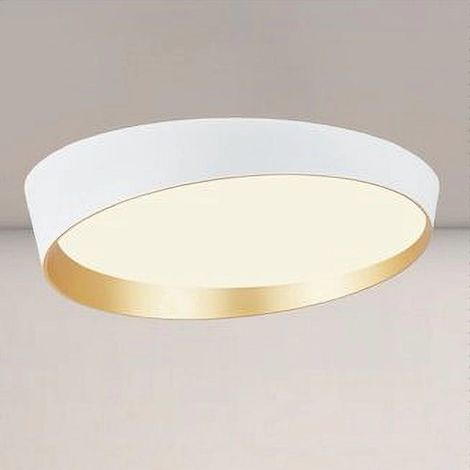 TrAdE Shop Traesio - Plafoniera Led 68w Bianco Oro Lampadario Soffitto Tondo Irregolare Luce Naturale 32781 - (1/5)