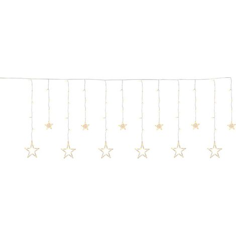 Lichtervorhang MagicHome Weihnachten, 138x LED warmweiß, mit Sternen, 230V, 8 Funktionen, Beleuchtung, L-220x60/90 cm (1/5)