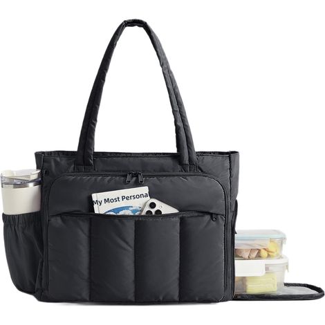 sac isotherme portable grande capacité déjeuner, double compartiment portable et avec bandoulière id (1/5)