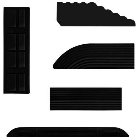 Kit de rampe de seuil de porte antidérapant 5 pièces pour aspirateur robot intelligent - noir (1/2)