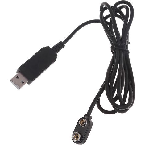 Compatible avec le connecteur d'éliminateur de pile USB 9V, peut remplacer le câble adaptateur secteur 6F22, 1,5 mètre. (1/5)
