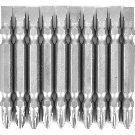 Embouts Tournevis Cruciforme - Acier Allié S2 - 65mm Longueur - Compatible Perceuse Pneumatique - Lot De 10 Pièces (1/5)